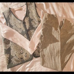 Wool Green Paisley Sweater Vest